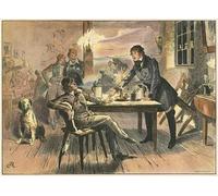 XcBAIHOUD Famous Painting Pictures Printed Wall Art Graffiti Life of Otto Von Bismarck by Carl Rohling Posters and Prints for Home Decor 60x90cm