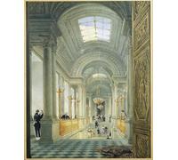 XcBAIHOUD Famous Painting Pictures Printed Wall Art Graffiti Paris the Grand Staircase in Tuileries by Eugene Emmanuel Viollet Le Duc Posters and Prints for Room Decor 60x90cm