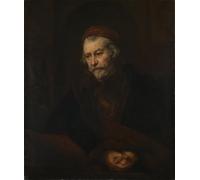 XcBAIHOUD Famous Painting Pictures Printed Wall Art Graffiti Portrait of a man as the apostle paul by Rembrandt van Rijn Posters and Prints for Room Decor 60x90cm