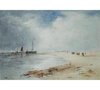 XcBAIHOUD Famous Painting Pictures Printed Wall Art Graffiti Return of the Fishing Fleet by Bush Hardy Posters and Prints for Room Decor 60x90cm
