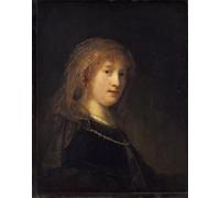 XcBAIHOUD Famous Painting Pictures Printed Wall Art Graffiti Saskia van uylenburgh, the wife of the artist by Rembrandt van Rijn Posters and Prints for Room Decor 60x90cm