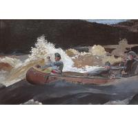 XcBAIHOUD Famous Painting Pictures Printed Wall Art Graffiti Shooting the Rapids Saguenay River by Winslow Homer Posters and Prints for Room Decor 60x90cm