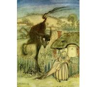 XcBAIHOUD Famous Painting Pictures Printed Wall Art Graffiti the Bogey Beast by Arthur Rackham Posters and Prints for Home Decor 60x90cm