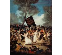 XcBAIHOUD Famous Painting Pictures Printed Wall Art Graffiti the Burial of the Sardine Corpus Christi Festival on Ash Wednesday by Francisco De Goya Posters and Prints for Home Decor 60x90cm