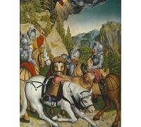 XcBAIHOUD Famous Painting Pictures Printed Wall Art Graffiti the Conversion on the Way to Damascus by Lucas Cranach the Younger Posters and Prints for Home Decor 60x90cm
