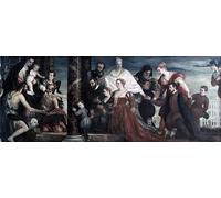 XcBAIHOUD Famous Painting Pictures Printed Wall Art Graffiti the Lady and the Cuccina family by Paolo Veronese Posters and Prints for Room Decor 60x90cm
