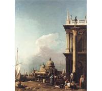 XcBAIHOUD Famous Painting Pictures Printed Wall Art Graffiti the Piazzetta Looking South West Towards S. Maria Della Salute by Canaletto Posters and Prints for Room Decor 60x90cm
