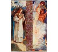 XcBAIHOUD Famous Pictures Printed Wall Art Graffiti Christ and the Devil From the Pilgrims Progress From This World by Byam Liston Shaw Posters and Prints for Room Decor 60x90cm