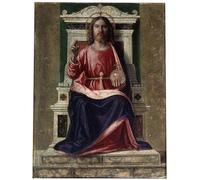 XcBAIHOUD Famous Pictures Printed Wall Art Graffiti Christ Enthroned Saviour of the World by Battista Cima Da Conegliano Posters and Prints for Home Decor 60x90cm