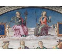 XcBAIHOUD Famous Pictures Printed Wall Art Graffiti Detail of Prudence and Justice From the Lunette in the Sala udienza by Pietro Perugino Posters and Prints for Home Decor 60x90cm