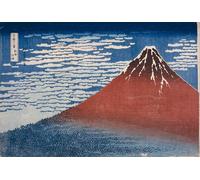 XcBAIHOUD Famous Pictures Printed Wall Art Graffiti Fine Wind Clear Morning by Katsushika Hokusai Posters and Prints for Home Decor 60x90cm