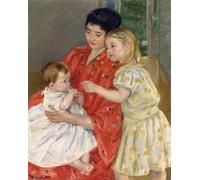 XcBAIHOUD Famous Pictures Printed Wall Art Graffiti Mother and Sara Admiring the Baby by Mary Cassatt Posters and Prints for Home Decor 60x90cm