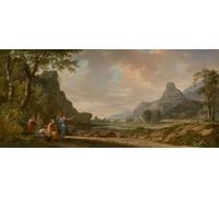 XcBAIHOUD Famous Pictures Printed Wall Art Graffiti Mount Athos Carved As a Monument to Alexander the Great by Pierre Henri De Valenciennes Posters and Prints for Home Decor 60x90cm