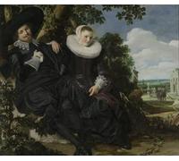 XcBAIHOUD Famous Pictures Printed Wall Art Graffiti Portrait of a Couple Probably Isaac Abrahamsz Massa and Beatrix Van Der Laen by Frans Hals Posters and Prints for Room Decor 60x90cm
