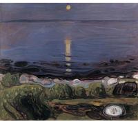 XcBAIHOUD Famous Pictures Printed Wall Art Graffiti Summer Night by the Beach by Edvard Munch Posters and Prints for Home Decor 60x90cm