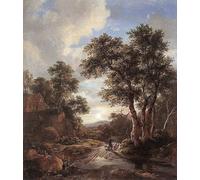 XcBAIHOUD Famous Pictures Printed Wall Art Graffiti Sunrise in a Wood by Jacob Van Ruisdael Posters and Prints for Room Decor 60x90cm