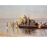 XcBAIHOUD Famous Pictures Printed Wall Art Graffiti Taking Up the Net by Thomas Eakins Posters and Prints for Home Decor 60x90cm