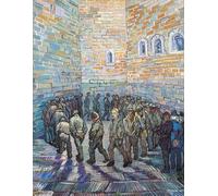 XcBAIHOUD Famous Pictures Printed Wall Art Graffiti the Exercise Yard or the Convict Prison by Vincent Van Gogh Posters and Prints for Home Decor 60x90cm