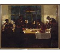 XcBAIHOUD Famous Pictures Printed Wall Art Graffiti the Sea Breton Family Gathered Around a Table by Charles Cottet Posters and Prints for Home Decor 60x90cm