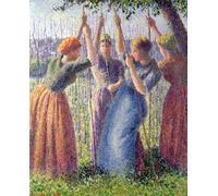 XcBAIHOUD Famous Pictures Printed Wall Art Graffiti Women Planting Peasticks by Camille Jacob Pissarro Posters and Prints for Home Decor 60x90cm