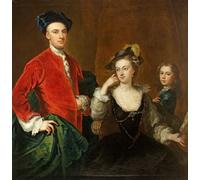 XcBAIHOUD Pictures Printed Wall Art Graffiti Sharington Davenport His Wife Gratiana Rodd and His Younger Half-Brother Later the Reverend William Davenport John Vanderbank for Office Decor 60x90cm