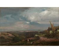 XcBAIHOUD Vintage Art Print Poster Canvas Prints Approaching Storm From the Alban by George Inness Picture Mural for Office Decor 60x90cm