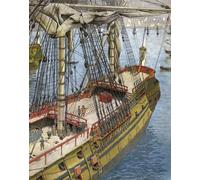 XcBAIHOUD Vintage Art Print Poster Canvas Prints Bombardment and Fire of the City of Algiers in Abraham Marquis Duquesne by Maurice Leloir Picture Mural for Office Decor 60x90cm