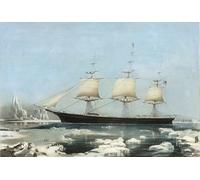 XcBAIHOUD Vintage Art Print Poster Canvas Prints Clipper Ship Red in the Ice off Cape Horn by Charles Parsons Picture Mural for Office Decor 60x90cm