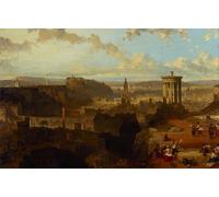 XcBAIHOUD Vintage Art Print Poster Canvas Prints Edinburgh by David Roberts Picture Mural for Office Decor 60x90cm
