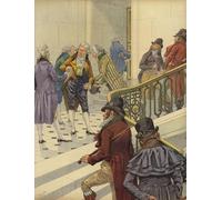 XcBAIHOUD Vintage Art Print Poster Canvas Prints French Emigrants Are Welcomed Back to France At the Tuileries in Paris by Jacques Marie Gaston Onfray De Breville for Office Decor 60x90cm