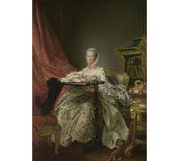 XcBAIHOUD Vintage Art Print Poster Canvas Prints Madame De Pompadour Am Stickrahmen by Francois Hubert Drouais Picture Mural for Office Decor 60x90cm