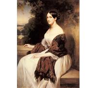 XcBAIHOUD Vintage Art Print Poster Canvas Prints Portrait of Madame Ackerman the wife of the Chief Finance Minister of King Louis Philippe Winterhalter Picture Mural for Office Decor 60x90cm