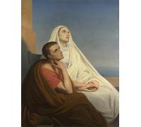 XcBAIHOUD Vintage Art Print Poster Canvas Prints Saints Augustine and by Ary Scheffer Picture Mural for Office Decor 60x90cm