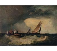 XcBAIHOUD Vintage Art Print Poster Canvas Prints Shoeburyness Fisherman Hailing a Whitstable Hoy Aka the Pilot Boat and the Red Cap by Mallord William Turner Picture Mural for Office Decor 60x90cm
