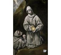 XcBAIHOUD Vintage Art Print Poster Canvas Prints St and Brother Leo Meditating on Death by El Greco Picture Mural for Office Decor 60x90cm