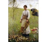XcBAIHOUD Vintage Art Print Poster Canvas Prints the Stone Pickers by Sir George Clausen Picture Mural for Office Decor 60x90cm