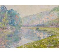 XcBAIHOUD Vintage Art Print Poster Canvas Prints the Train At Jeufosse by Claude Monet Picture Mural for Office Decor 60x90cm