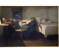 XcBAIHOUD Vintage Art Print Poster Canvas Prints the Watching Over Ba by Gioacchino Toma Picture Mural for Office Decor 60x90cm