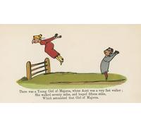 XcBAIHOUD Vintage Art Print Poster Canvas Prints There Was a Young Girl Majorca Whose Aunt Was a Very Fast Walker by Edward Leaars Picture Mural for Office Decor 60x90cm