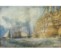 XcBAIHOUD Vintage Famous Art Minimalist Prints a First Rate Taking in Stores by Mallord William Turner Art Canvas Murals for Office Decor 60x90cm