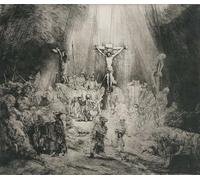 XcBAIHOUD Vintage Famous Art Minimalist Prints Christ crucified between the two thieves the three crosses by Rembrandt van Rijn Art Canvas Murals for Office Decor 60x90cm