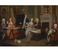 XcBAIHOUD Vintage Famous Art Minimalist Prints Portrait of a Family by William Hogarth Art Canvas Murals for Office Decor 60x90cm