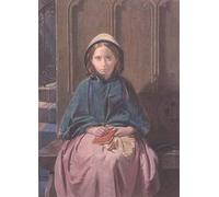 XcBAIHOUD Vintage Famous Art Minimalist Prints Portrait of a Girl Reading in a Church Pew by David Roberts Art Canvas Murals for Office Decor 60x90cm