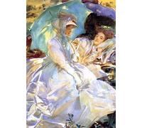 XcBAIHOUD Vintage Famous Art Minimalist Prints Simplon Pass Reading by John Singer Sargent Art Canvas Murals for Office Decor 60x90cm