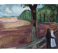 XcBAIHOUD Vintage Famous Art Minimalist Prints Summer Night Sommernatt by Edvard Munch Art Canvas Murals for Office Decor 60x90cm
