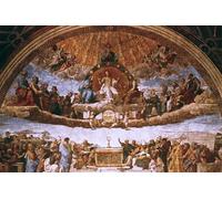 XcBAIHOUD Vintage Famous Art Minimalist Prints the Disputation on the Holy Sacrament by Raffaello Sanzio Raphael Art Canvas Murals for Office Decor 60x90cm