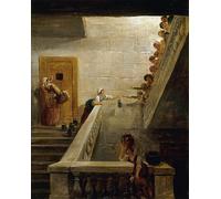 XcBAIHOUD Vintage Famous Art Minimalist Prints the Distribution of Milk At Saint lazare Prison by Hubert Robert Art Canvas Murals for Office Decor 60x90cm