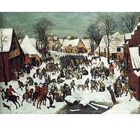XcBAIHOUD Vintage Famous Art Minimalist Prints The Slaughter of the Innocents Pieter the Elder Bruegel Art Canvas Murals for Office Decor 60x90cm