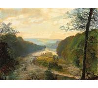 XcBAIHOUD Vintage Famous Art Minimalist Prints the Wharfe Valley with Barden Tower Beyond Art Canvas Murals for Office Decor 60x90cm