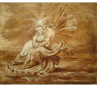 XcBAIHOUD Vintage Famous Art Minimalist Prints Undine by Noel Paton Art Canvas Murals for Office Decor 60x90cm